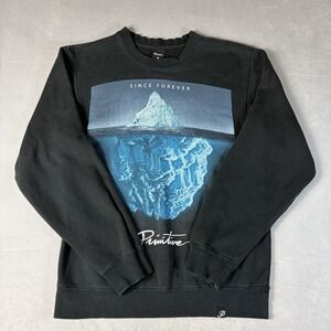 PRIMITIVE GLACIER "SINCE FOREVER" MENS T-CREWNECK SWEATSHIRT SIZE SMALL Black